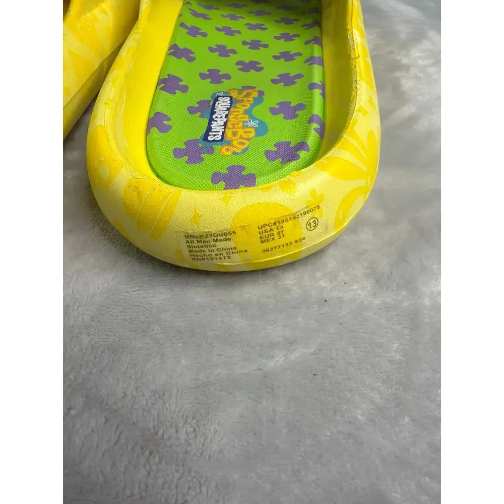 Ground Up Nickelodeon SpongeBob and Patrick Men's Comfort Slides size 13